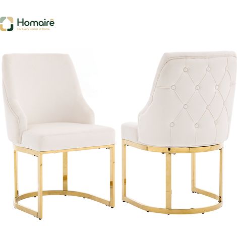 Esszimmerstuhl mehrfarbig aus Velours en Rattan 59 x 55 x 89 cm HOMAIRE (1/5)
