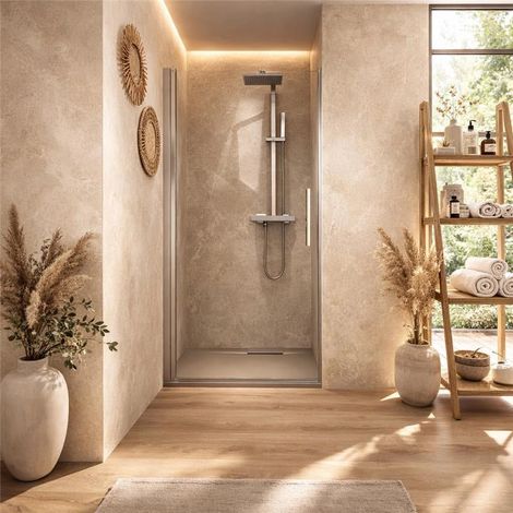 Exagonshop Nicchia doccia 70 cm a battente in vetro temperato 6
