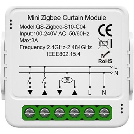 Interrupteur Module Volet Roulant Connecté, Commutateur Rideau Stores WiFi, Compatible avec Alexa Google Home pour Commande Vocale, Minuterie Intelligent Moteur Mural
