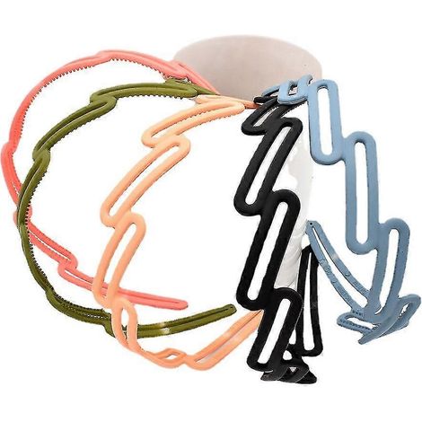 Bandeau bohème à nœud torsadé pour femme Yaju, bandeau large, foulard vintage, bandeau sportif antidérapant et résistant à la transpiration pour filles (lot de 5, multicolore) (1/5)