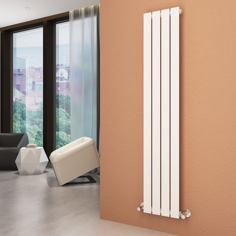 ELEGANT 1600 x 300 mm Vertical Column Radiator White Single Flat Panel Designer Bathroom Radiator