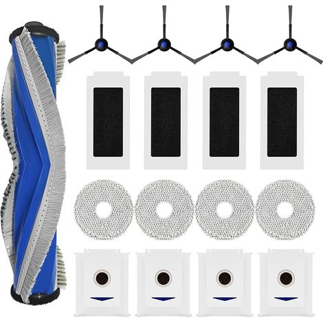 FOREHILL Accessoires pour ECOVACS DEEBOT T30 Omni Robot Aspirateur, Pice de Rechange avec 1 Brosse Principale, 4 Filtres HEPA, 4 Serpillre, 4 Sac Poussire, 4 Brosses Latrales (1/5)