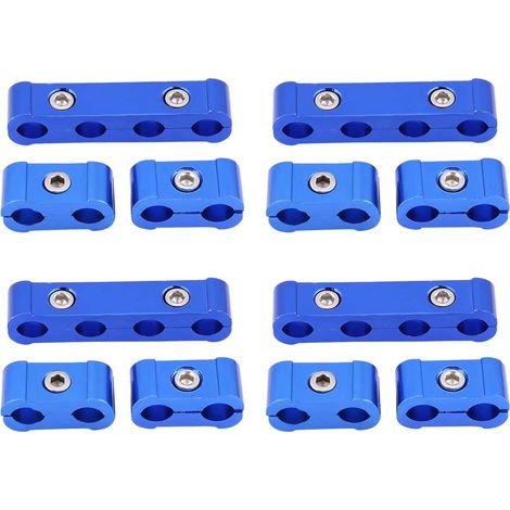 Zündkabel Halter, Zündkerzenkabel-Set Kabeltrenner Aluminium Gaszughalterung Teiler 12-teiliges geflochtenes Motor-Zündkerzenkabel, Schlauchabscheider Klemme Montagesatz für 8 mm 9 mm 10 mm (1/5)