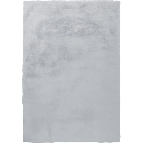 Tapis longs poils shaggy 180x280 gris et bleu fait à la main rectangle motif uni
