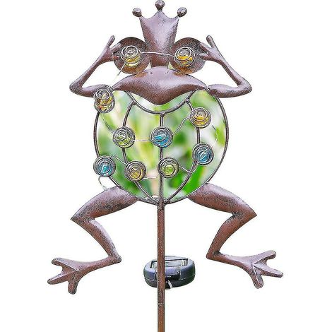 Grenouilles assises en métal, lampes solaires d'extérieur, décoration de jardin (1/2)