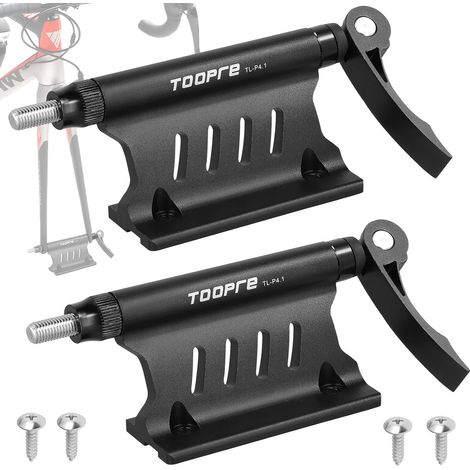 2 pièces de fixation de fourche de vélo pour voiture, clip de fixation de fourche avant en aluminium avec dégagement rapide – support de transport de vélo pour voyage et plein air (1/5)
