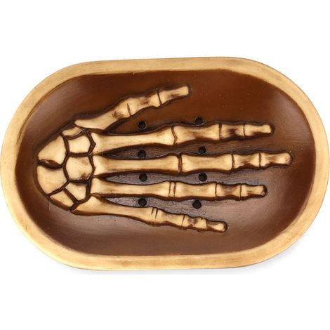 2pcs Orange Skeleton Hand Bone Soap Dish, Soap Box, Soap Dish, Soap Drain Tray for Bathroom Counter, (1/5)