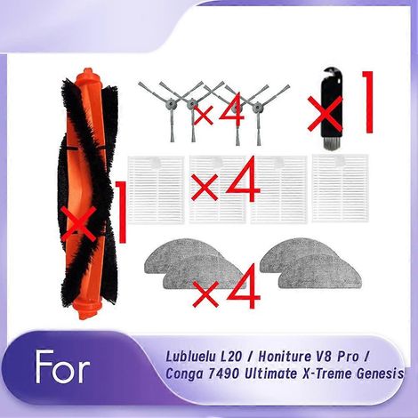 14 pièces de rechange pour robots aspirateurs Lubluelu L20 / Honiture V8 Pro / Conga 7490 Ultimate X-Treme Genesis (1/5)