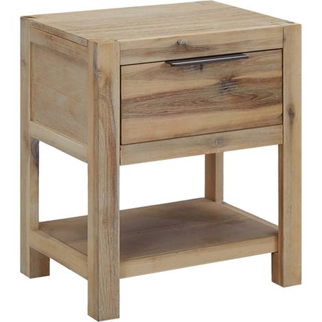 Nachttisch mit Schublade 40x30x48 cm Akazie Massivholz
