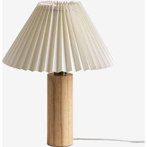 Lámpara de mesa en madera de caucho Gaines SKLUM         Ø30 cm (1/5)