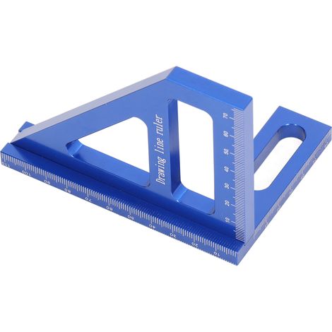 Équerre de mesure 45/90 degrés, règle en aluminium robuste, précise pour menuiserie, outil de traçage et gabarit d'onglet, efficace et durable. (1/5)