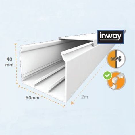 Tira Canaleta 2 mtrs Blanca 60x40mm (1/2)