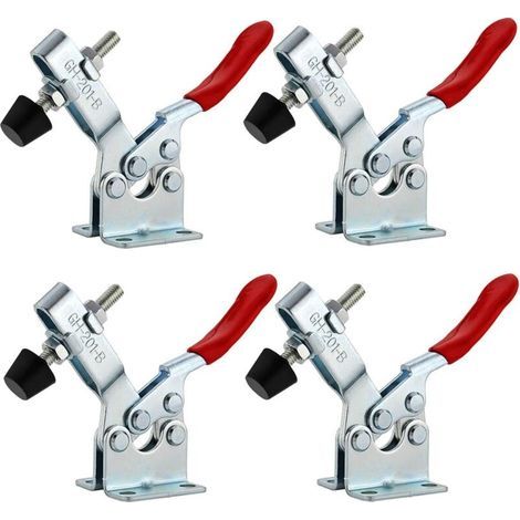 4-Piece Horizontal Toggle Clamp – Galvanized Carbon Steel – 100 kg Capacity – Quick Release for Woodworking – GH-201-B (1/5)