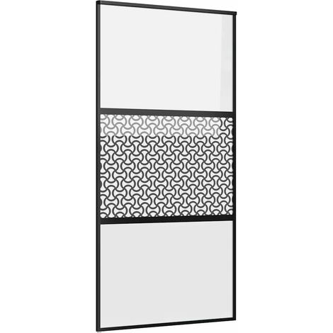 Puerta de Vidrio Calado Negro 102,5 x 2 x 205 cm Aluminio vidaXL