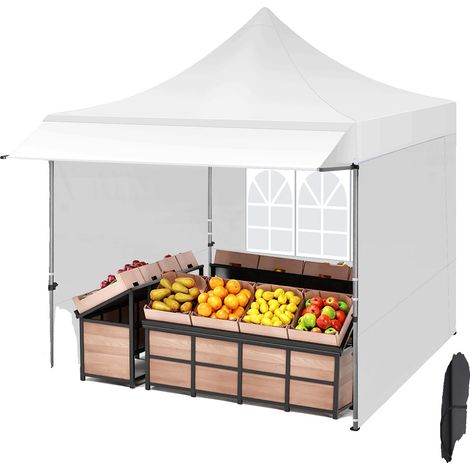 Tenda a baldacchino pop-up, impermeabile, regolabile in altezza, bianca, 3x3 m (1/2)