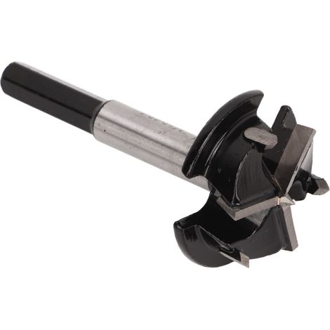 Outil à trois lames pour ouvrir les trous de charnières de menuiserie avec foret à tige hexagonale pour bois dur, pour pin et plastique, diamètre 35 mm. (1/5)