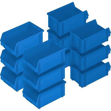 BRB Lot de 12 boîtes de présentation « Classic » FB 3Z - Dimensions (L x l x H) : 350/300 x 200 x 145 mm - Capacité : 8,7 l - Bleu