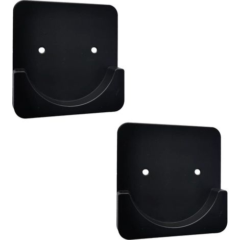 Lot de 2 supports muraux pour tringle à rideau de douche dimensions 8 x 8 x 1,4 cm en ABS avec vis de fixation pour salle de bain chambre et cuisine couleur noire (1/5)