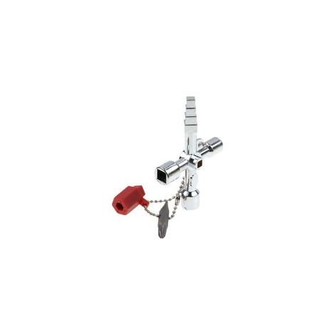 Outils Clé à 4 pans, clé à triangle carré, clé universelle, alliage de zinc, clé à triangle, clé d'armoire de commande pour ouvrir l'armoire, le panneau de commande, l'armoire de compt (1/5)