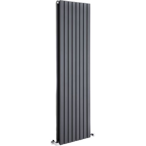 Milano Capri Anthracite Vertical Column Double Flat Panel Radiator - 1600mm x 472mm (1/5)