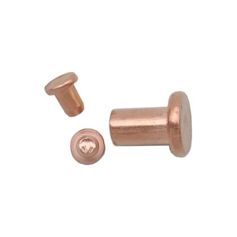 Perni in rame massiccio 3x4,5 mm, 100 pezzi per saldatrice a punti, rivetti lisci (1/4)