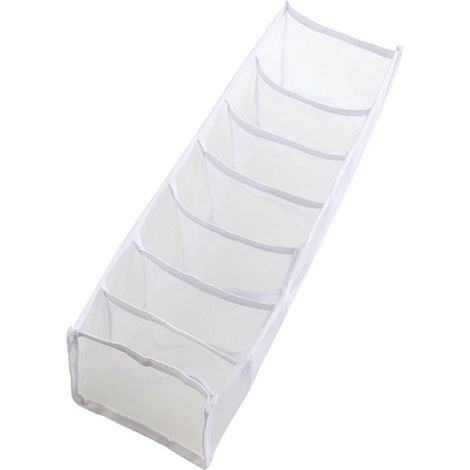 Organisateur de rangement pour sous-vêtements, soutien-gorge, leggings, tiroir pliable, boîte pratique pour tiroirs-White 7 Grids (1/5)