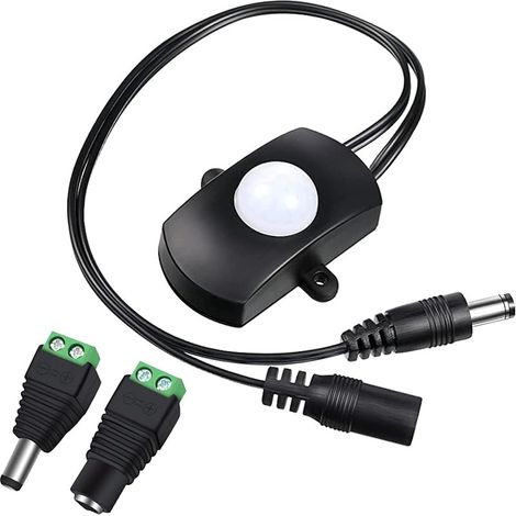 1 Pièce Mini Interrupteur de capteur de Mouvement PIR, Interrupteur de capteur d'occupation DC 5-24V 2A pour Bande Lumineuse à LED (1/5)