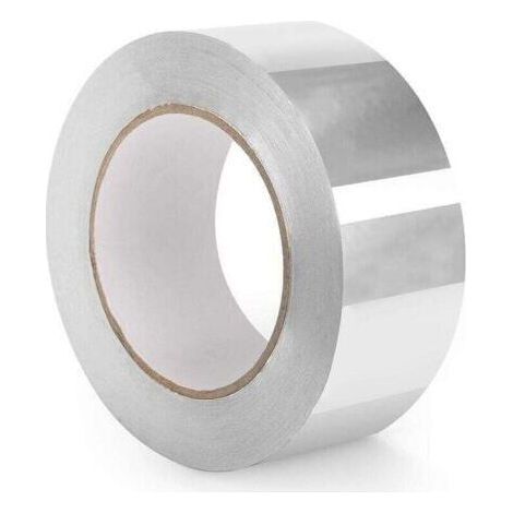 Rotolo di nastro adesivo per riparazioni in alluminio resistente alle alte temperature, 5 cm x 50 m, per sigillare sistemi di ventilazione e condizionamento dell'aria. (1/4)
