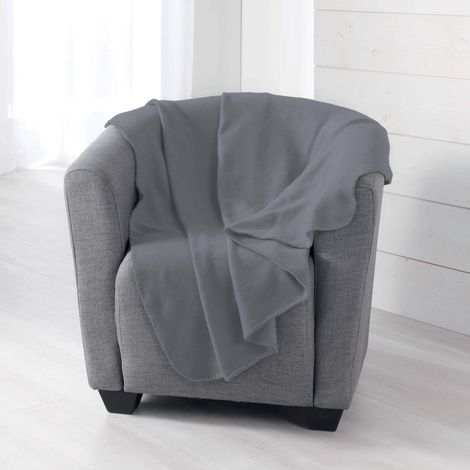 Douceur d'Intérieur Milou Plaid, Poliestere, Grigio, 125 x 150 CM (1/2)