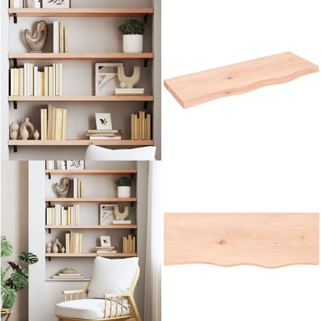 Wandregal 80x30x(2-4) cm Massivholz Eiche Unbehandelt - Wandregal -  Wandregale - Home & Living (1/5)