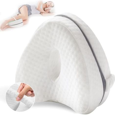 Coussin Orthopédique Jambe et Genou Soulage Mal I Ergonomique Mousse à Mémoire Respirant Lavable Sangle Ajustable (1/4)