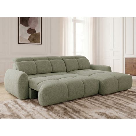 Bobochic – Canapé d'angle convertible électrique – Tissu chenille – Angle gauche – Longueur 284cm – Largeur 186cm – Hauteur 89cm – Charge max 350kg (1/5)