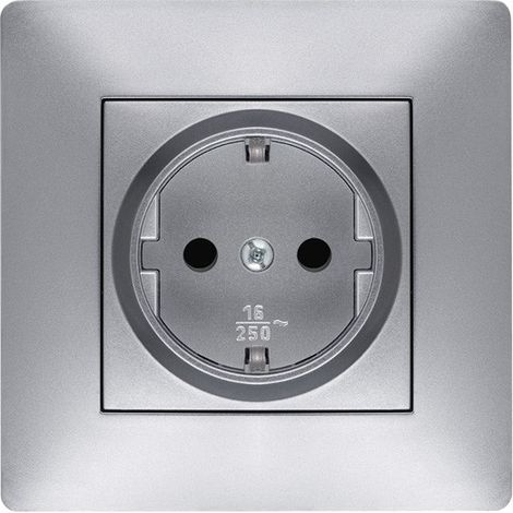 Base enchufe aluminio empotrada TT 2P+T 16A 250V Famatel 9223