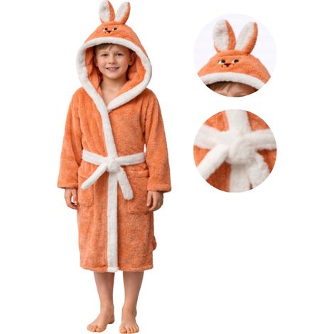 Mädchen- oder Jungenbademantel mit Kapuze, Größe 9/10, 134 € als Geschenk (1/5)