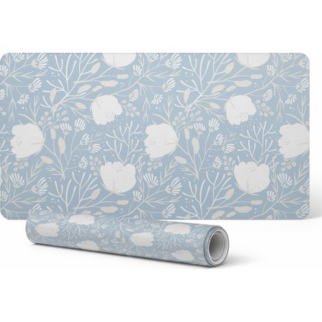 Alfombrilla de escritorio de vinilo con elegante estampado floral retro de 90x45 cm.