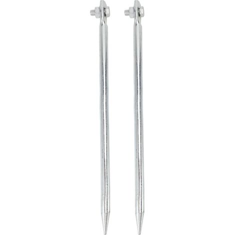 Lot de 2 piquets de terre portables en fer plaqué cuivre avec connexion filetée pour clôtures électriques, antennes et paraboles, 12 x 300 mm