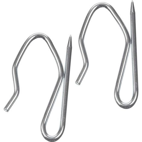 The Bead Shop Crochets à Broches pour tentures (Lot de 50 pcs) en Zinc Ultra Résistants - pour Rideaux Lourds et plissés - 34 x 19 mm (1/5)