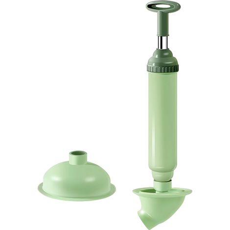 Desatascador Tuberias a Presion, PVC + Caucho, Desatasco Rápido de Alcantarillas, Adecuada para Inodoros, Lavabos, Desagües de Suelo, Tuberías de Desagüe (Tipo Codo + Tipo Normal) (Verde) (1/3)