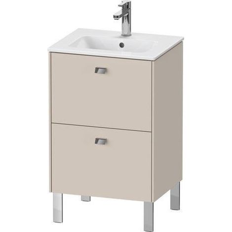 Duravit Brioso meuble sous lavabo debout Compact 52,0 x 41,9 cm, 2 tiroirs, avec découpe pour siphon et tablier, pour lavabo ME by Starck 233653, Couleur (avant/corps): Décor blanc mat, poignée blanche matte - BR440801818