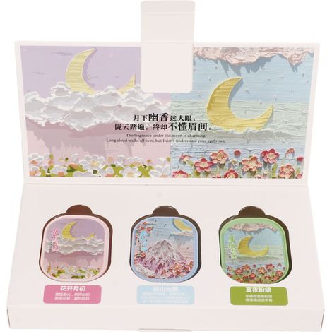 3 pièces Parfum Solide Portable 4g Fleur Longue Tenue pour Voiture et Extérieur (1/5)