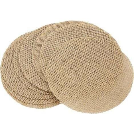 Juego de 10 manteles individuales lavables de lino – Material duradero y resistente – Diámetro 15 cm – Elegante diseño vintage para el comedor (1/4)