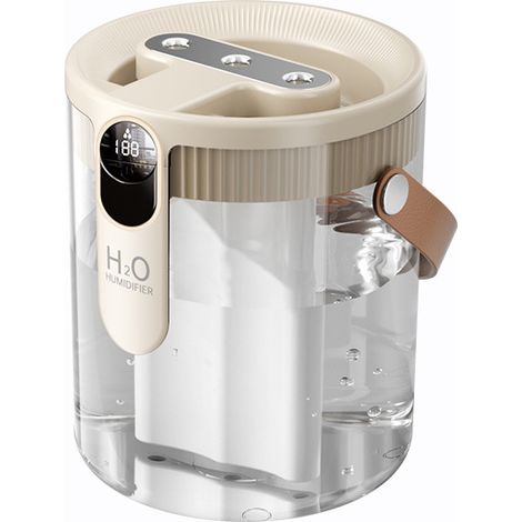 Humidificador - Tres boquillas Recargable por USB - Luz nocturna integrada Apto para oficina y uso en interiores (blanco, 1 unidad) (1/2)
