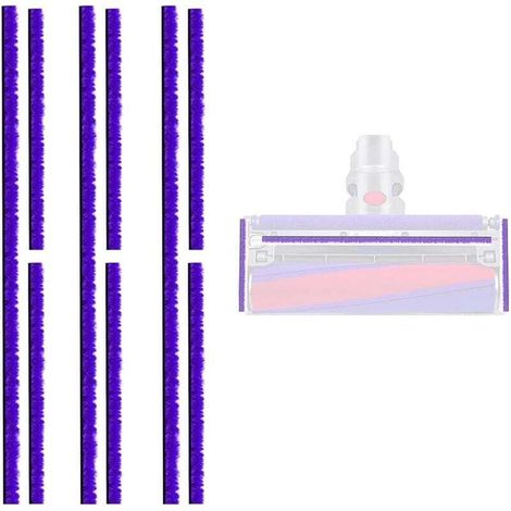 Lot de 9 bandes en peluche douce pour aspirateur Dyson V6 V7 V8 V10 V11 V12 Tête de rouleau souple Pièces de rechange (1/4)