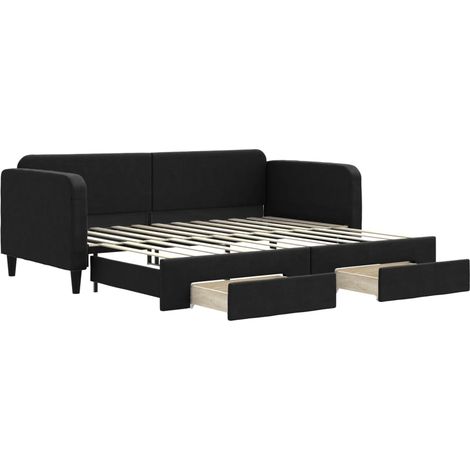 Maison Exclusive - Tagesbett Ausziehbar mit Schubladen Schwarz 90