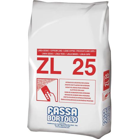 Rasante Bianco Fassa ZL 25 per lisciatura Interna a base di calce e cemento 5 Kg