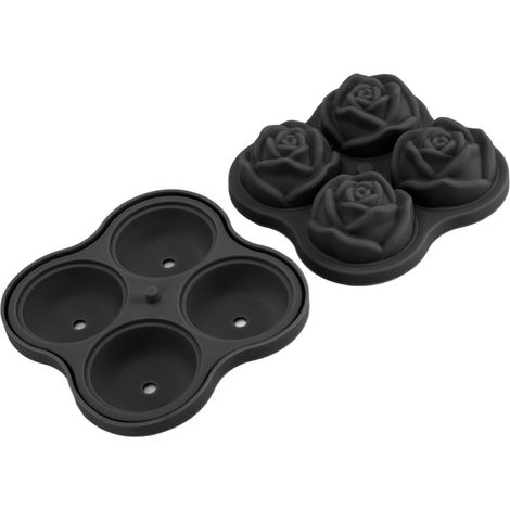 Moule à glaçons silicone 4 cavités noir pour cocktails et restaurants