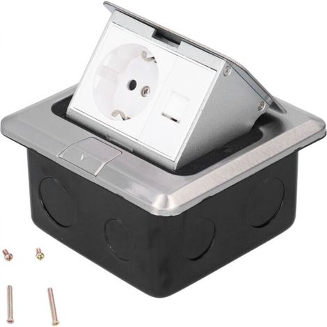 Waterproof Floor Socket, Integrated AC 250V Grounded Socket with Stainless Steel Construction, Groundable, Retractable Floor Electrical Socket Box (1/5)
