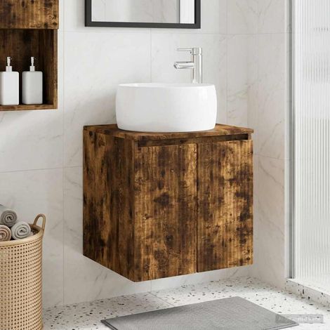vidaXL Mobile Lavabo da Parete Rovere Fumo 49,5 x 44,5 x 66 cm