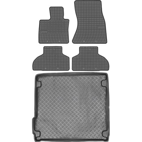 Set di tappetini in gomma per auto e tappetino per bagagliaio per BMW X5 F15 SUV dal 2013 al 2018.