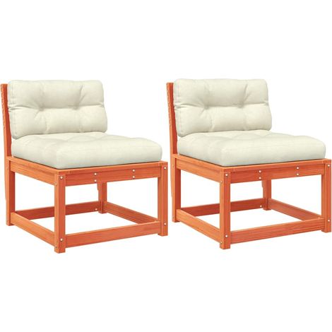 Maison Exclusive - Sofás jardín con cojines 2 uds madera maciza p (1/5)
